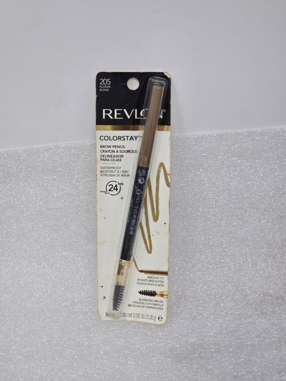 Revlon Colorstay Waterproof Brow Pencil Blonde 205 W/ Brush 24-Hour Wear Eyebrow